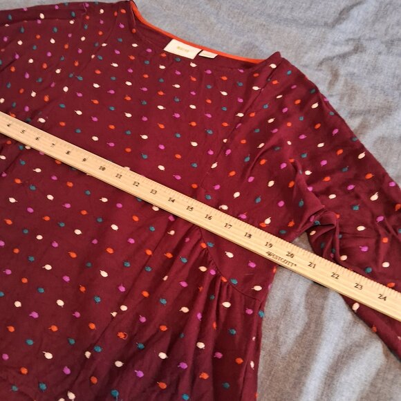 Anthropologie Maeve Dottie Embroidered Rainbow Polka Dot - Picture 6 of 9